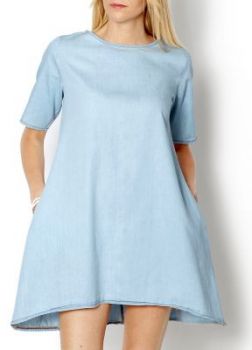 Trapezowa sukienka jeans