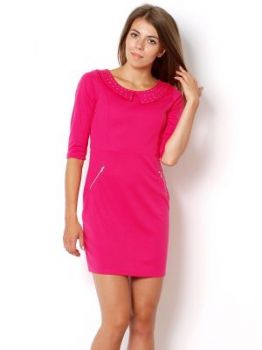 -20% SALE Kobieca sukienka kołnierzyk kolory