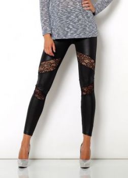 Legginsy wstawka koronka