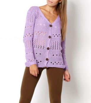 Ażurowy kardigan guziki