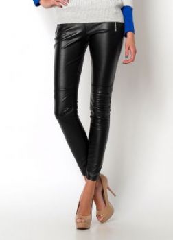 -20% SALE Legginsy ekoskóra gumowane wstawki