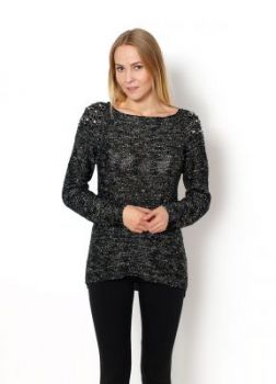 -25% SALE Sweter oversize zdobione ramiona