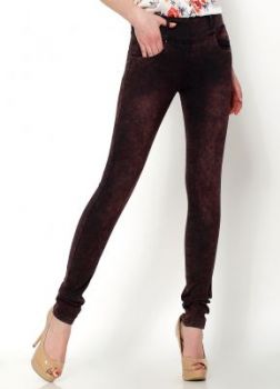 Jeans marmurkowy dekatyzacja bordo