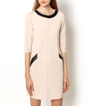 Sukienka ołówkowa wstawki ekoskóra