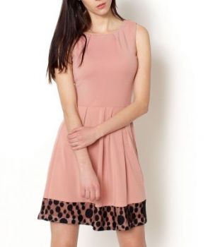 Sukienka kloszowana siateczka w grochy