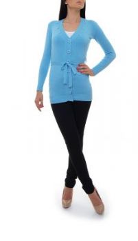 Długi wiązany kardigan sweter